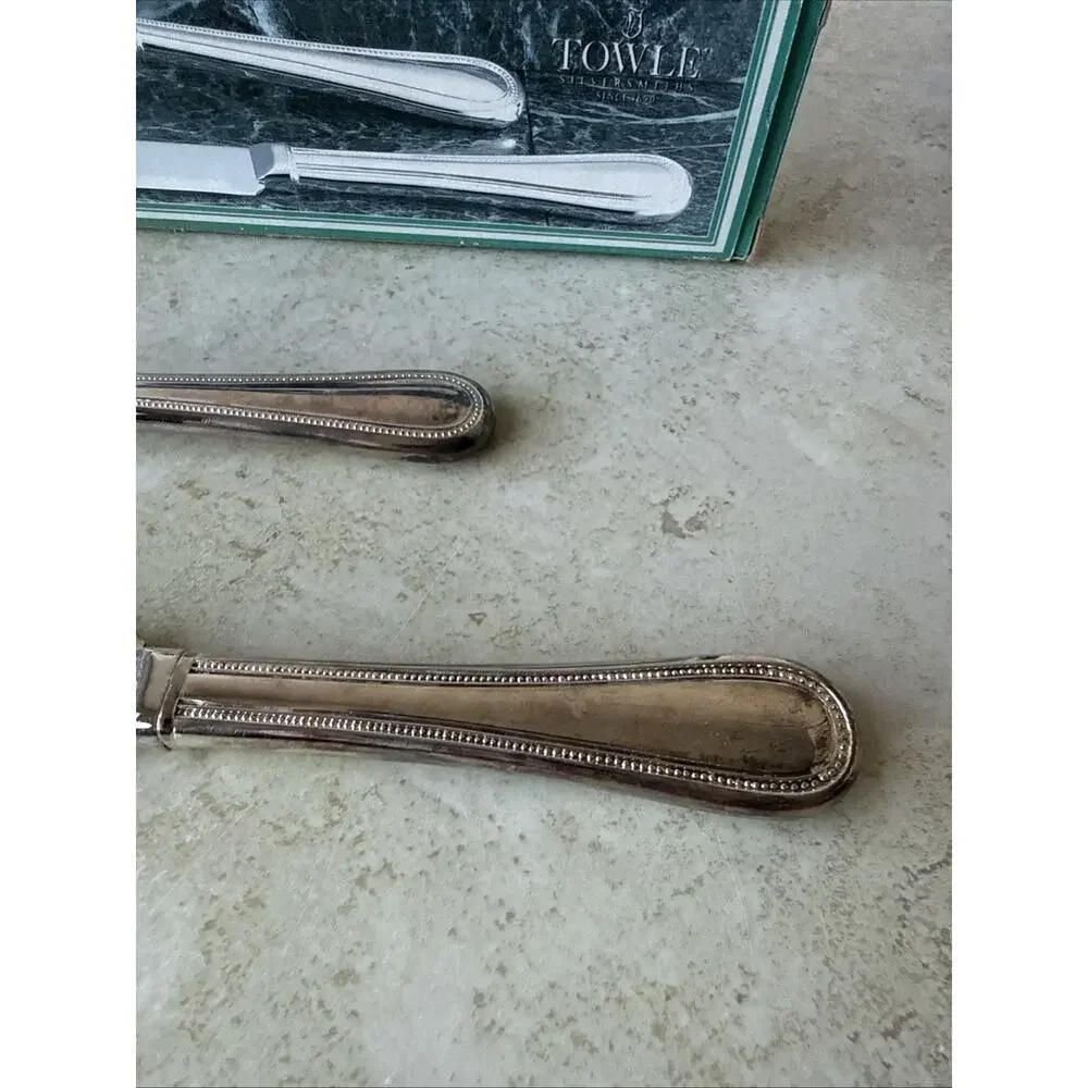 Vintage 1994 Towle Pastry Server And Cake Knife Silver Plated